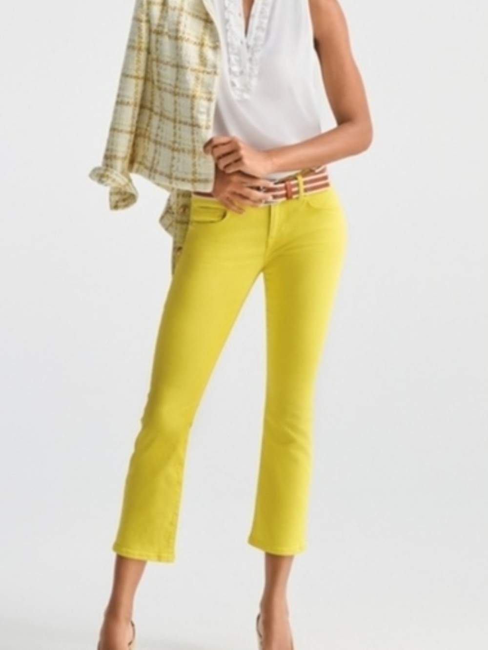 CAbi Sunshine Yellow Straight Leg Jeans